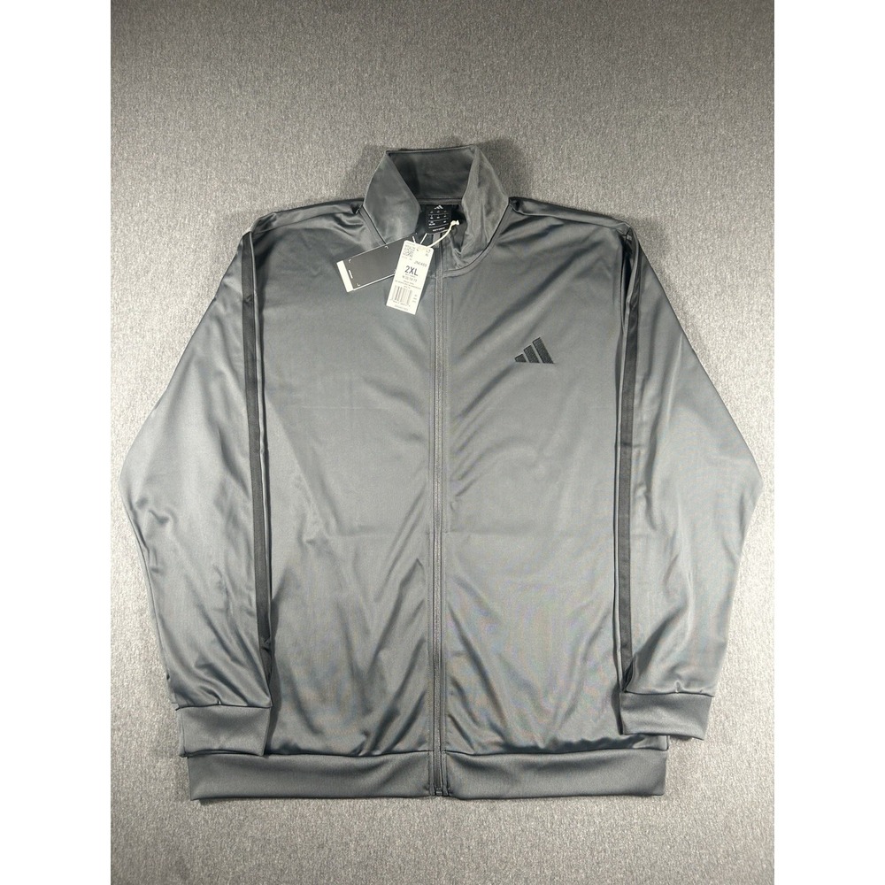 NWT Adidas Men's Dayready 3-Stripes Track Jacket Grey Six Size 2XL